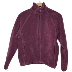 Uniqlo Fleece Full-Zip Jacket in Wine Size XS